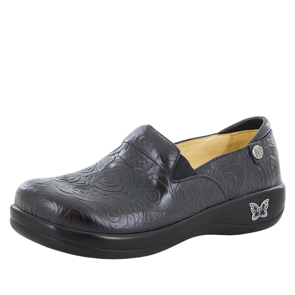 ALEGRIA black embossed KELI shoe 36 6 6.5 M
